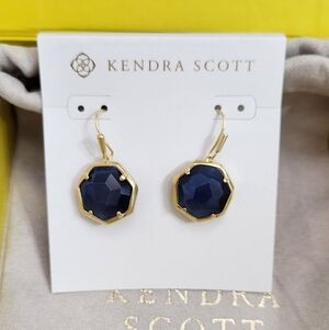 Kendra Scott Cynthia Drop Earrings Navy NWT